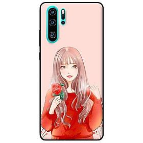 Ốp lưng in cho Huawei P30 Pro Cô Gái Cầm Hoa - Hàng chính hãng
