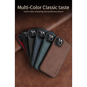 Ốp lưng da cho iPhone 14, 14 Pro, 14 Plus, 14 Pro Max, iPhone 15, 15 Pro, 15 Plus, 15 Pro Max hãng X-level cao cấp viền mềm chống sốc - Hàng chính hãng