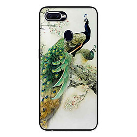 Ốp Lưng in cho Realme 2 Mẫu Chim Công Hoa Trắng - Hàng Chính Hãng