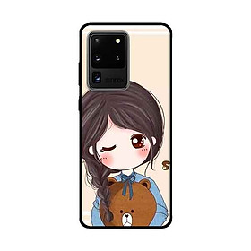 Ốp Lưng Dành Cho Samsung Galaxy S20 Ultra mẫu Nàng Ôm Gấu - Hàng Chính Hãng
