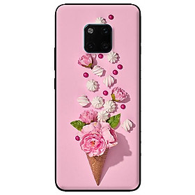 Ốp lưng in cho Huawei Mate 20 Pro mẫu Kem Hoa Hồng - Hàng chính hãng