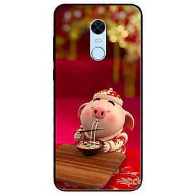Ốp lưng in cho Xiaomi Redmi Note 5 (Redmi 5 Plus) Mẫu Heo Áo Trắng