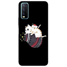Ốp lưng dành cho Vivo Y20 - Y20s - Y12s mẫu Mèo Trắng Ôm Túi