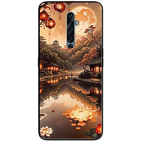 Ốp lưng cho Oppo Reno 2Z, 2F - 6z - 7z 5G - 8z 5G - A96 5G - 8T 4G - 8T 5G - Đêm Sáng Sen Đỏ - Hàng Chính Hãng