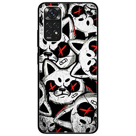 Ốp lưng dành cho Xiaomi Redmi Note 11 4G - Mèo Trắng Đỏ Dữ
