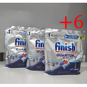 Combo 03 túi Viên Rửa Chén Bát Finish Powerball Quantum 27 viên