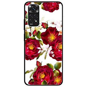 Ốp lưng dành cho Xiaomi Redmi Note 11 4G - Hoa Hồng Nhị Vàng Nền Trắng