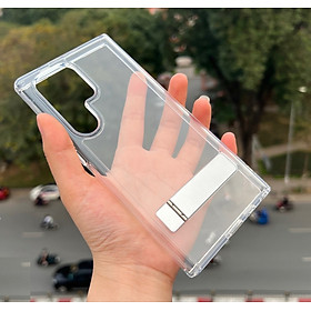 Ốp lưng trong sốt kèm kệ đỡ cho Samsung Galaxy S25 Ultra , S24 Ultra chống sốc , chống ố vàng cao cấp hiệu Raigor Inverse Crystal - Hàng chính hãng