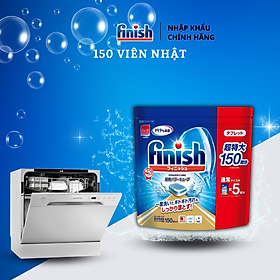 Combo Viên rửa bát Finish Nhật 150 viên + Muối Finish 1,2kg + Nước làm bóng Finish 400ml