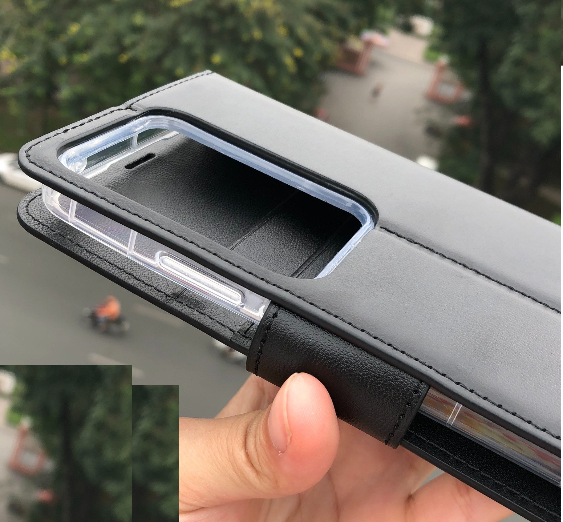 Bao da dạng ví cho OPPO Reno11 F 5G chính hãng Hanman có quai cài, có ngăn để thẻ ATM và tiền, may viền - Hàng chính hãng