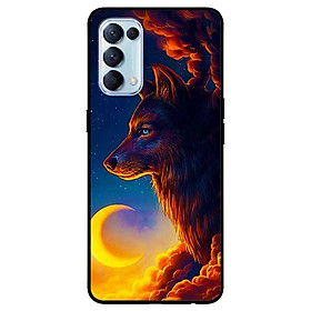 Ốp lưng dành cho Oppo Reno 5 mẫu Sói Và Mặt Trăng
