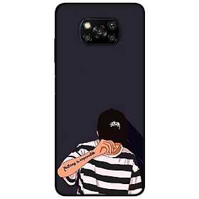 Ốp lưng dành cho Xiaomi Poco X3 mẫu Bad Boy Nón Đen