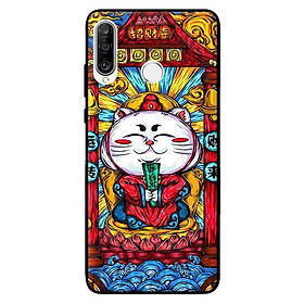 Ốp in cho Huawei P30 Lite Mèo May Mắn Trắng - Hàng chính hãng