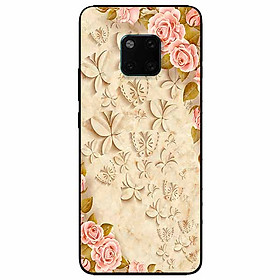 Ốp lưng dành cho Huawei Mate 20 Pro mẫu Hoa Hồng Lá Vàng