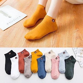 SP1362 COMBO 10 Đôi Tất Gấu Cổ Ngắn (kèm túi gấu)