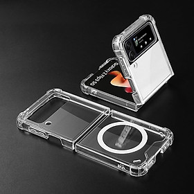 Ốp lưng sạc từ tính cho điện thoại Samsung Galaxy Z Flip 5 hiệu Likgus CrashProof - độ trong tuyệt đối, chống trầy xước, chống ố vàng, tản nhiệt tốt - Hàng nhập khẩu