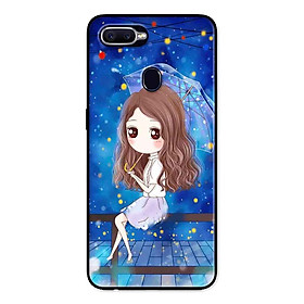Ốp Lưng in cho Realme 2 Mẫu Nàng Che Dù Nền Xanh - Hàng Chính Hãng
