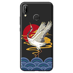 Ốp in cho Huawei Nova 3E Hạc Bay Nền Đen - Hàng chính hãng