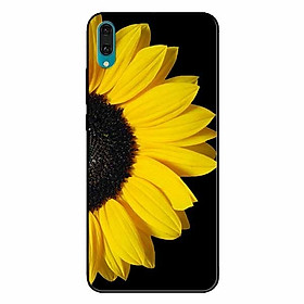 Ốp lưng in cho Huawei Y7 Pro 2019 Hoa Hướng Dương Nền Đen