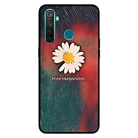 Ốp Lưng in cho Realme 5 Mẫu Hoa Cúc Nền Xanh Đỏ - Hàng Chính Hãng