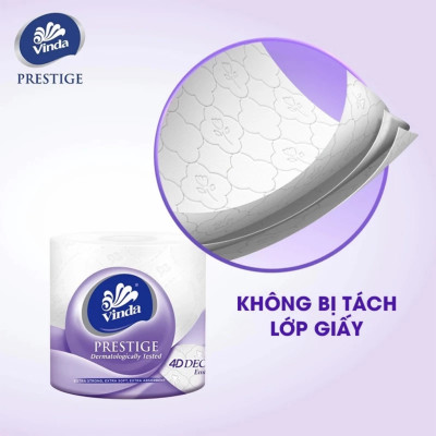 Combo 2 Lốc Giấy Vệ Sinh Cao Cấp Vinda 3 Lớp - Prestige 4D
