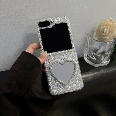Ốp Lưng Cho Samsung Galaxy Z FLIp 7 / Z Flip 6 / Z Flip 5 Kim Tuyến Có Gương Soi - BUM STORE GALAXY CASE