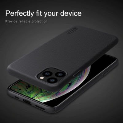 Ốp Lưng Sần chống sốc cho iPhone 11 Pro (5.8 inch) hiệu Nillkin Super Frosted Shield (Đính kèm giá đỡ hoặc miếng dán từ tính) - Hàng Chính Hãng