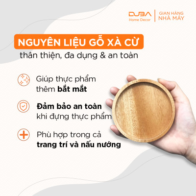 Đế lót ly, lót nồi bằng gỗ màu tự nhiên chuẩn xuất khẩu Châu Âu - DUBA