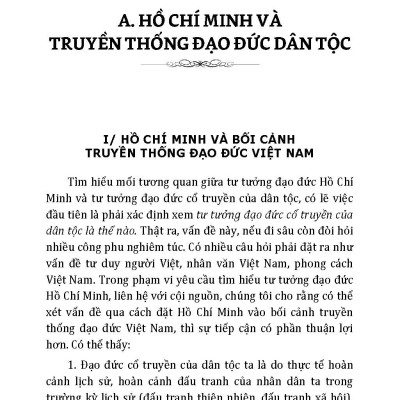 Văn Hoá Soi Đường Cho Quốc Dân Đi - Hồ Chí Minh Và Truyền Thống Đạo Đức Dân Tộc