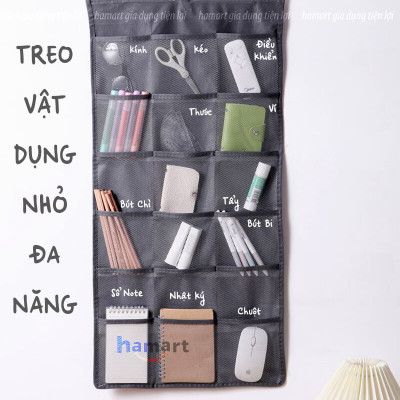 Túi Treo Quần Áo Lót Vải Lưới Nhiều Ngăn Để Đồ Tất Vớ Thoáng Khí Đa Năng Đinh Móc Dán Tường Hamart