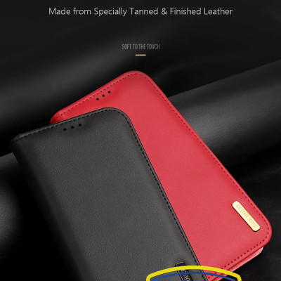 Bao da dạng ví dành cho iPhone 16 Pro Max, iPhone 16 Pro, iPhone 16 Plus, iPhone 16 hiệu Dux Ducis Hivo bảo vệ camera, có ví cải thẻ, chân dựng, chống sốc cao cấp - Hàng chính hãng.