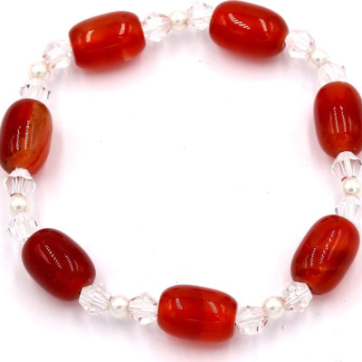 Chuỗi tay đá thạch anh đỏ FSOT14 (210 mm)