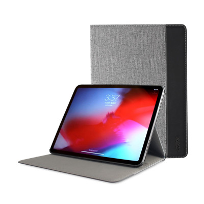 Bao da chính hãng Mutural Canvas Series cho iPad Pro 12.9 2018 - Ghi đen