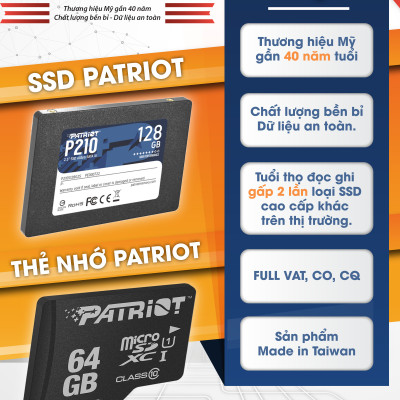 Thẻ nhớ SSD Patriot P210 128GB 2.5 inch SATA iii P210S128G25 hàng chính hãng