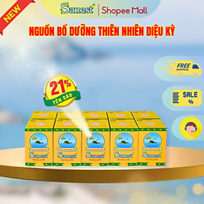  NEW [ Combo 10 lọ] Nước Yến sào Khánh Hòa Sanest 21% - Đông Trùng Hạ Thảo