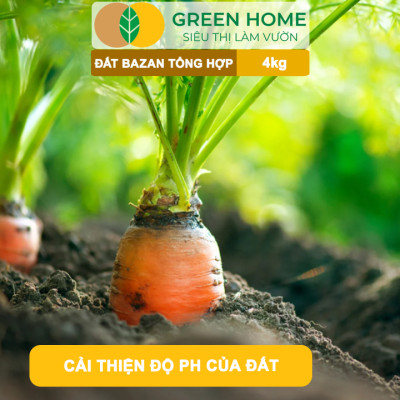 Đất Bazan GreenHome, Bao 4kg, Đất Trồng Cây, Bổ Sung Phân Hữu Cơ,Trồng Hoa Hồng, Kiểng
