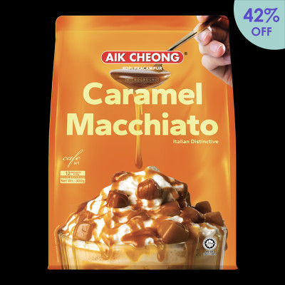  Cà Phê Caramel Macchiato Aik Cheong (12 Gói x 25g)- nhập khẩu từ Malaysia