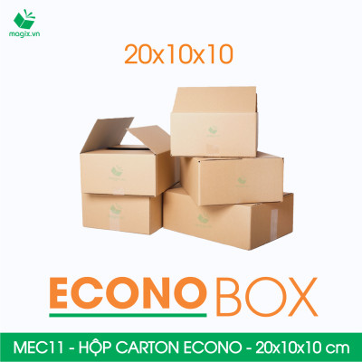 MEC11 - 20x10x10 cm - Combo 60 thùng hộp carton trơn siêu tiết kiệm ECONO