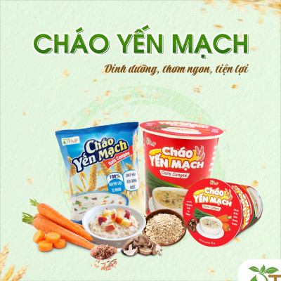 Cháo yến mạch gạo lứt ly TÂM MINH FOODS dinh dưỡng ăn liền tiện lợi