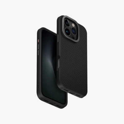 Ốp UNIQ KEVA AIR Cho iPhone 16 Pro Max Bằng Sợi Aramid Tặng Kèm Phụ Kiện GripFit Làm Chăn Đế Hoặc Móc Tay Khi Cầm Hàng Chính Hãng