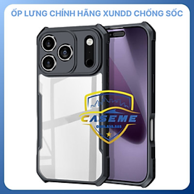 Ốp Lưng XUNDD Dành Cho iPhone Air, iPhone 17, iPhone 17 Pro, iPhone 17 Pro Max Chống Sốc, TPU + Acrylic Trong Suốt, Bảo Vệ Camera - Hàng chính hãng