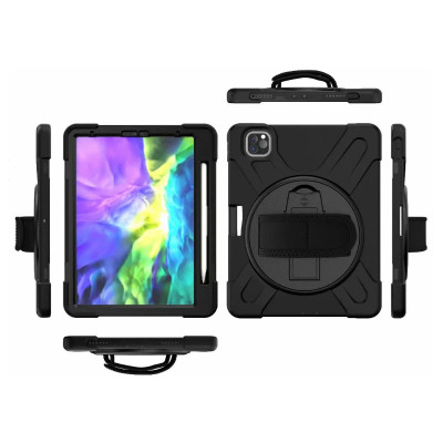 Ốp lưng dành cho iPad Pro 11" M4/Pro 13" M4/Air 6 11"/Air 6 13"/12.9" M1/M2/10.9" 2022/9.7"/10.2 (Gen7th/8th)/Pro 11"/Air 4/5/10.9" 2022 chống sốc dựng máy có dây đeo hiệu Zaki - Hàng Chính Hãng