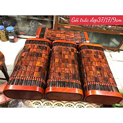 Gối đầu bằng gỗ trắc đỏ đen kt 37×17×9cm
