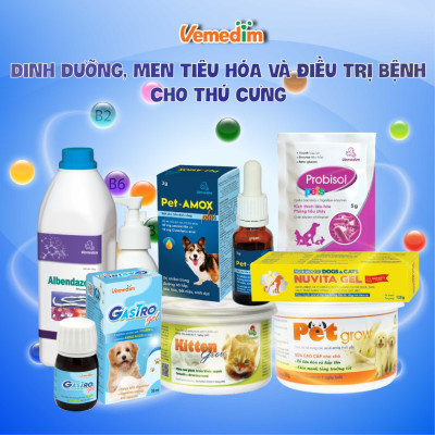 Vemedim Doxyt tab viên uống cho gà đá, chim cảnh bị hô hấp, tiêu hóa, sổ mũi, ủ rủ, hộp 10 viên