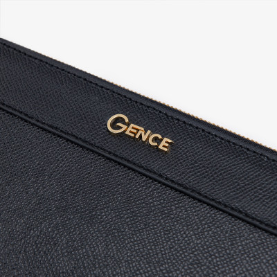 Clutch Da Hàng Hiệu Ví Nam Cầm Tay Công Sở GENCE HT11 Da Bò Cao Cấp Màu Đen