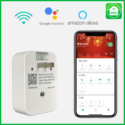 Ổ Cắm [ĐIỀU KHIỂN TỪ XA] bằng điện thoại Hunonic SK01 Công suất lớn 4000W + HẸN GIỜ THÔNG MINH | Công nghệ 4.0