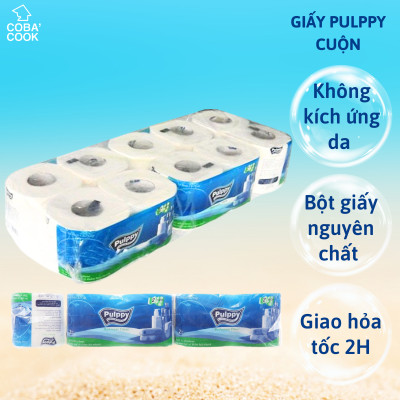 Khăn Giấy Vệ Sinh Pulppy 10 Cuộn Khăn Giấy Đa Năng Cao Cấp 2 Lớp
