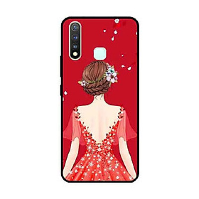 Ốp Lưng in cho Vivo Vivo Y19 /U3 /Y5s /U20 Mẫu Cô Gái Váy Đỏ - Hàng Chính Hãng