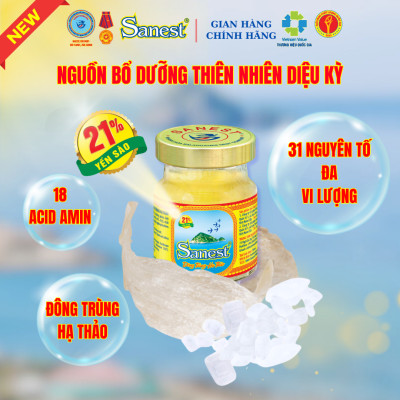  NEW [ Thùng 60 lọ] Nước Yến sào Khánh Hòa Sanest 21% - Đông Trùng Hạ Thảo