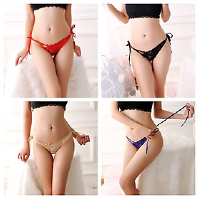 KÈM QUÀ TẶNG SIÊU SALE Combo 4 Quần lót ren dây HOT TRIEND lọt khe cao cấp dây cột siêu đẹp siêu xexy quyến rũ
